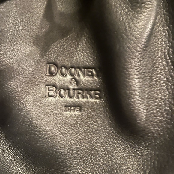Vintage Dooney& Bourke black pebbled leather bucket drawstring bag - Picture 2 of 16